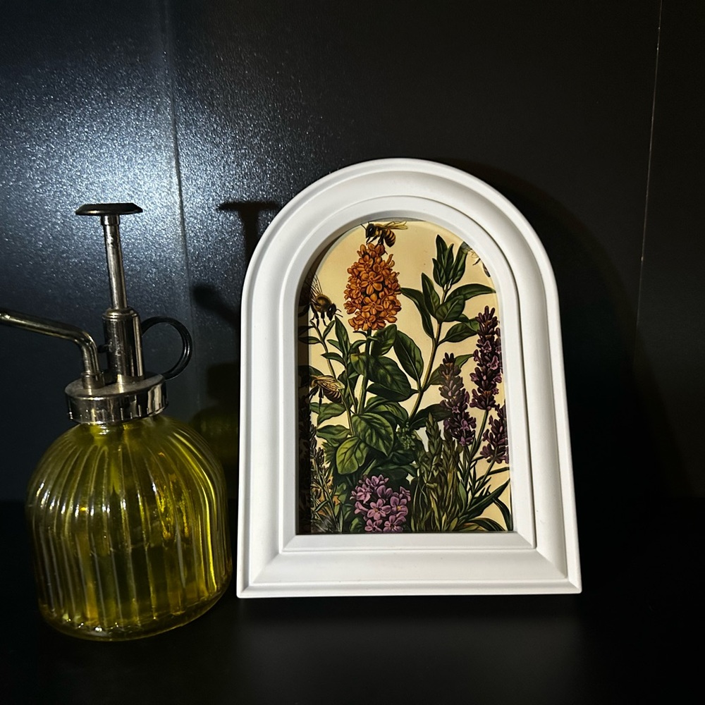 Elegant White Framed Botanical Art Print